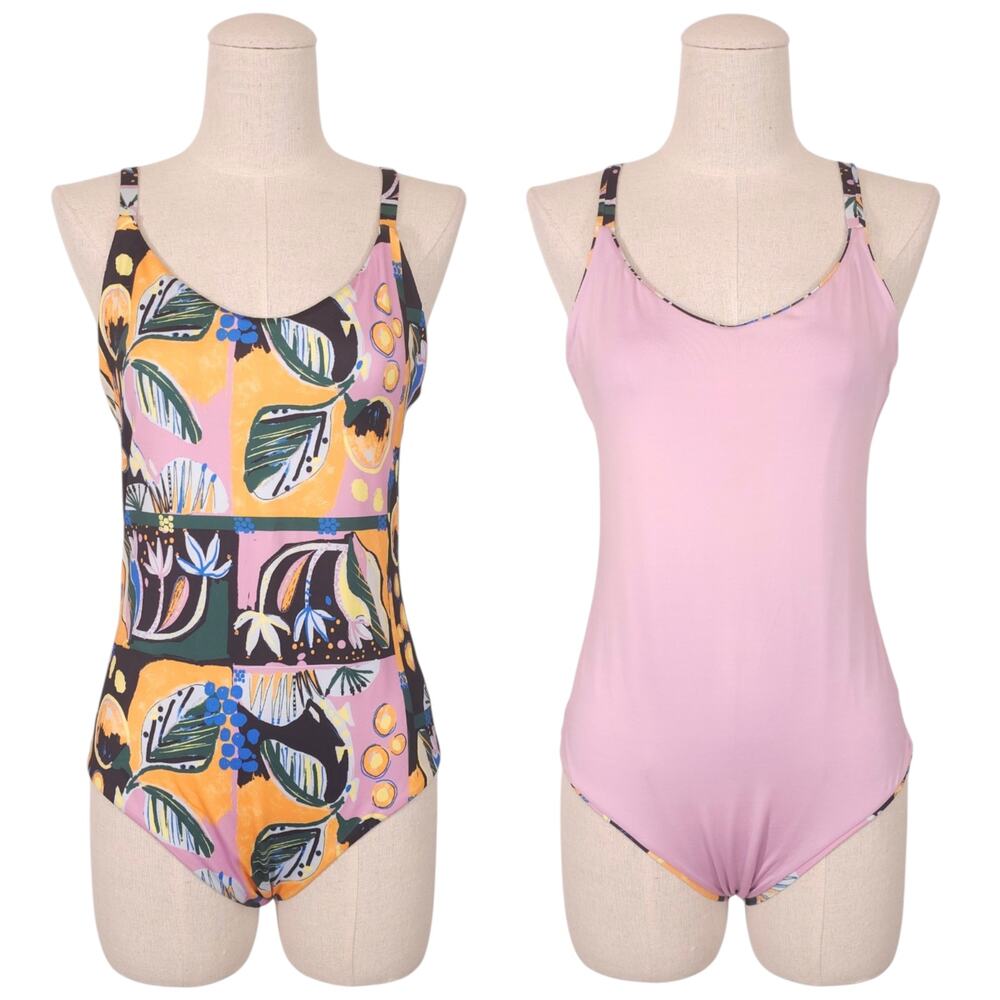 Patagonia Sunny Tide Swimsuit Island Seeds Mauve Sz Large